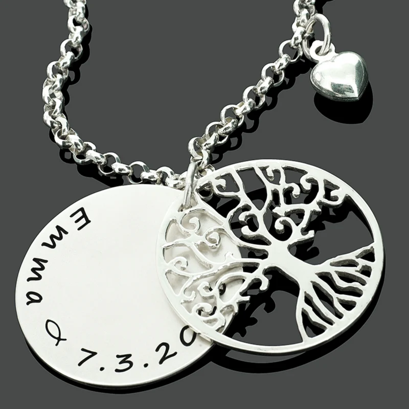 LEBENSBAUM SCHMUCK, FAMILIENKETTE, TAUFSCHMUCK GRAVUR, SCHMUCK ONLINE