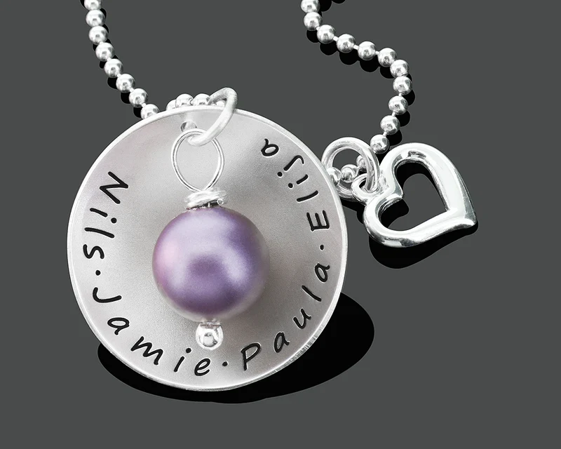 SILBERKETTE MIT GRAVUR, NAMENSSCHMUCK, FAMILIENKETTE, GESCHENK MAMA