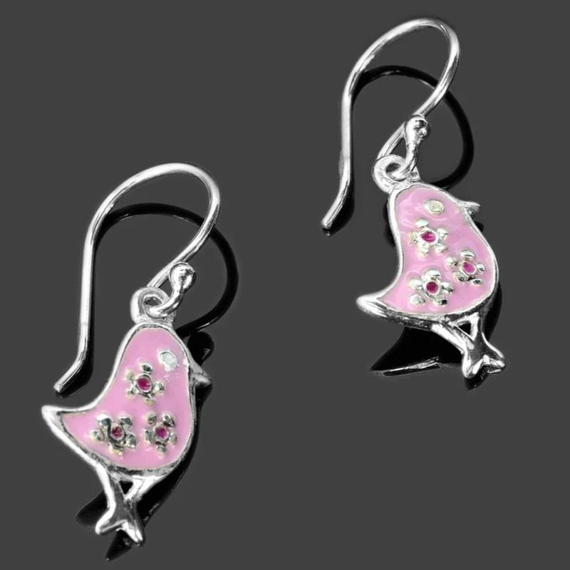 OHRHÄNGER, OHRRINGE MIT VOGEL, MÄDCHEN SCHMUCK, KINDEROHRRINGE