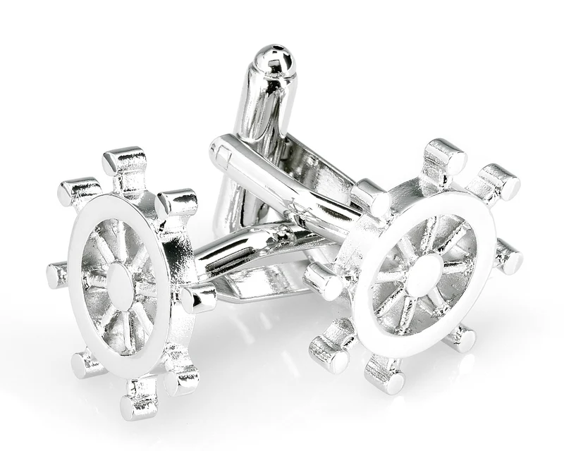 MANSCHETTENKNÖPFE SILBER, HERRENSCHMUCK ONLINE, STEUERRAD