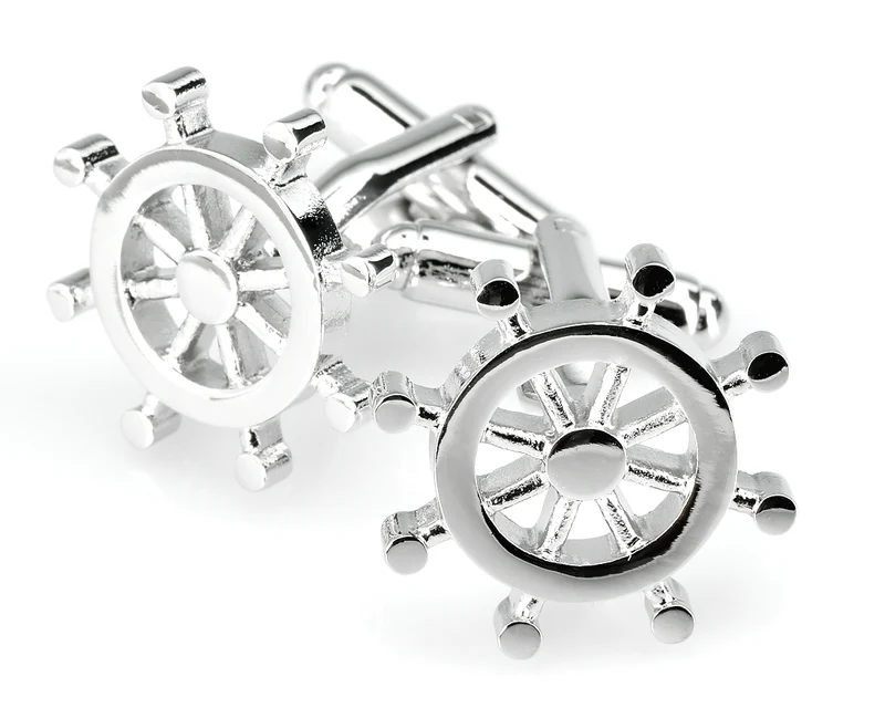 MANSCHETTENKNÖPFE SILBER, HERRENSCHMUCK ONLINE, STEUERRAD