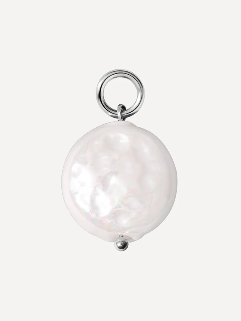 12x12mm Disc Pearl Ohrring-Charm