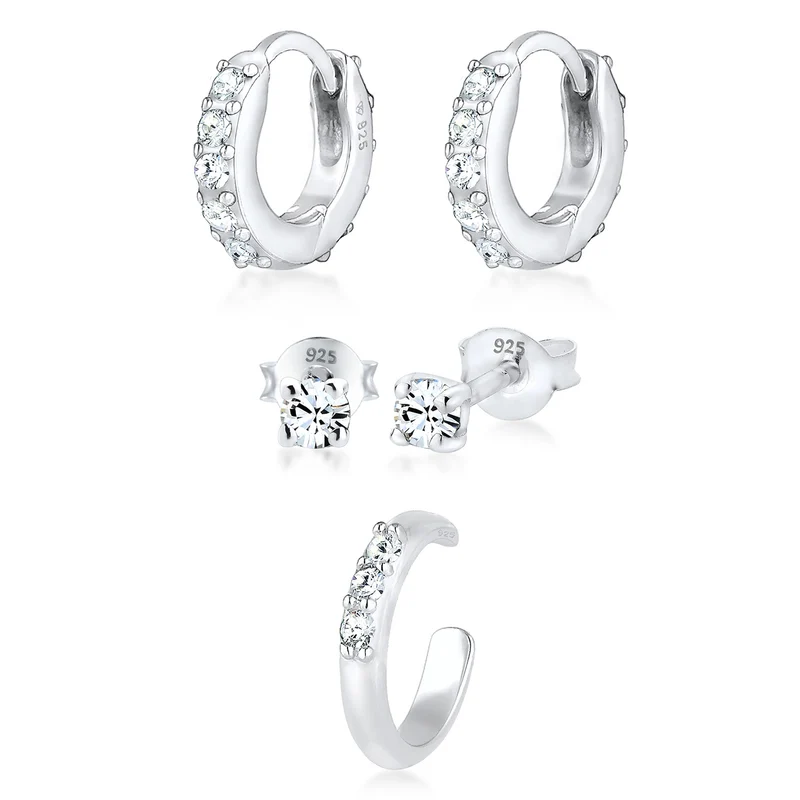 Ohrringset | Mit Kristallen von Swarovski® (Weiß)