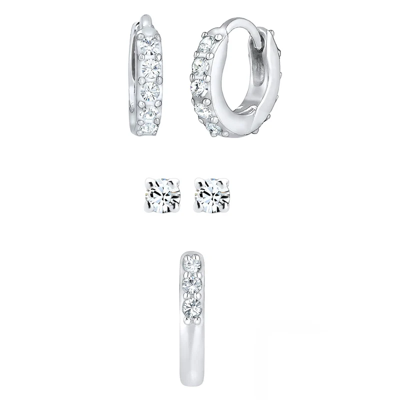 Ohrringset | Mit Kristallen von Swarovski® (Weiß)