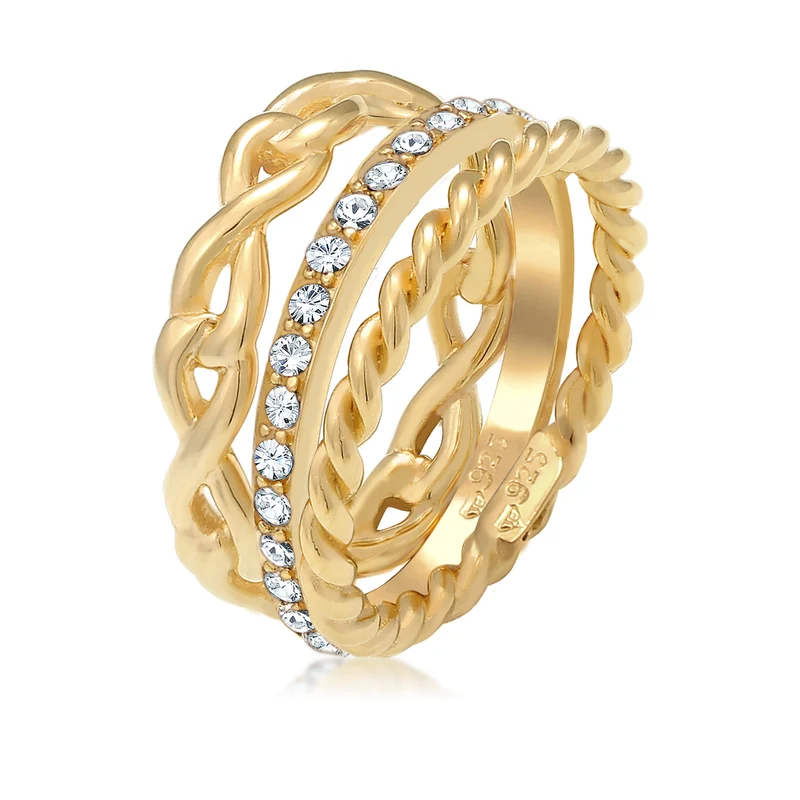 Ringset Infinity | Mit Kristallen von Swarovski® (Weiß)