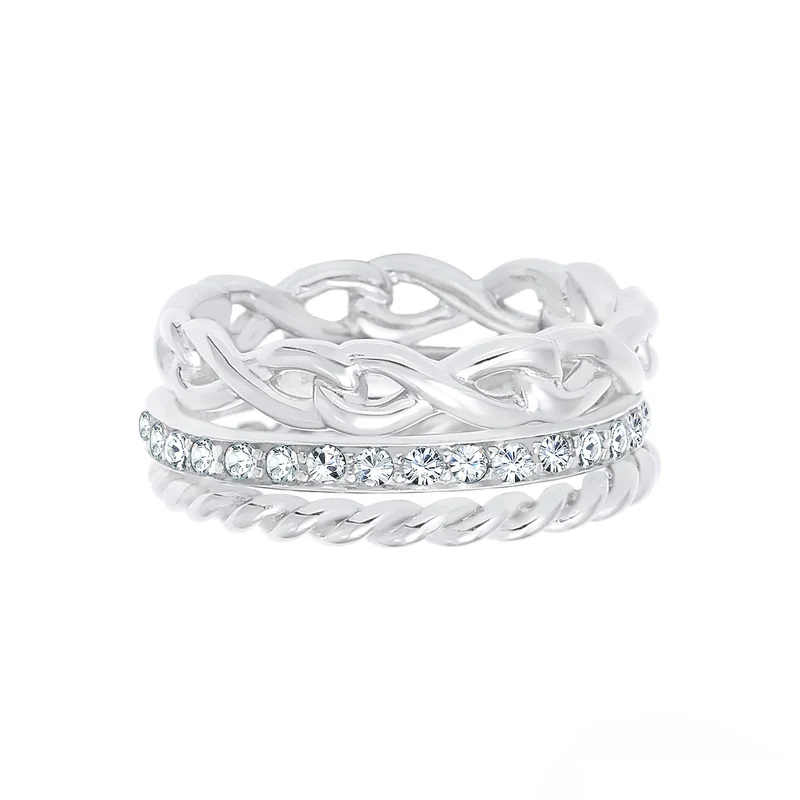 Ringset Infinity | Mit Kristallen von Swarovski® (Weiß)