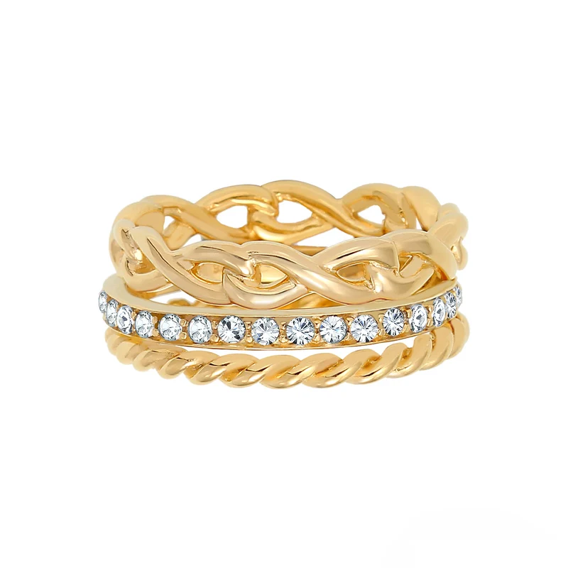 Ringset Infinity | Mit Kristallen von Swarovski® (Weiß)