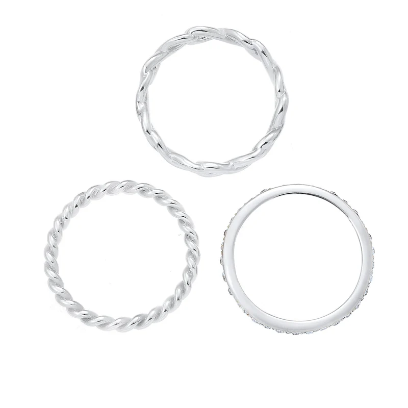 Ringset Infinity | Mit Kristallen von Swarovski® (Weiß)