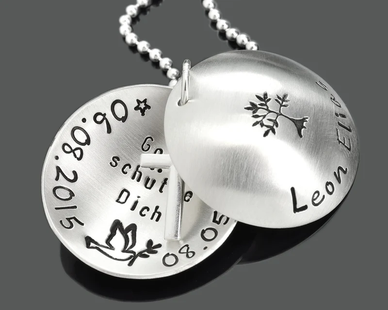 TAUFKETTE MIT GRAVUR, TAUFSCHMUCK SILBER, NAMENSKETTE