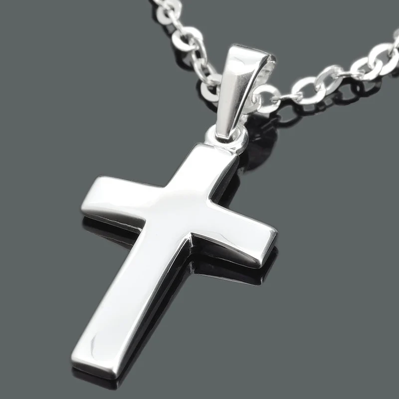 KETTE MIT SILBERKREUZ, KOMMUNION GESCHENK, KREUZ SILBERSCHMUCK