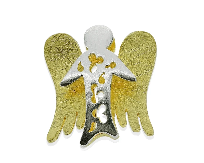 925 SILBER ENGEL ANHÄNGER, ENGELSCHMUCK, SCHUTZENGEL, VERGOLDET