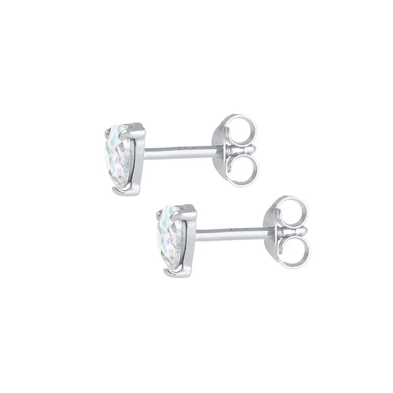 Ohrstecker Herz | Kristall (Weiß)