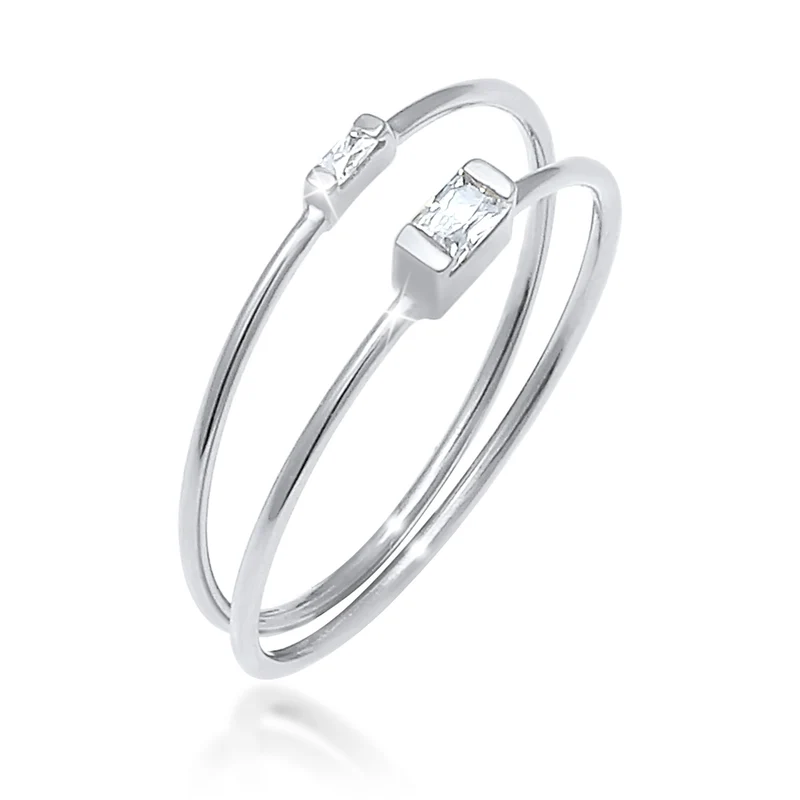 Ringset | Zirkonia ( Weiß )