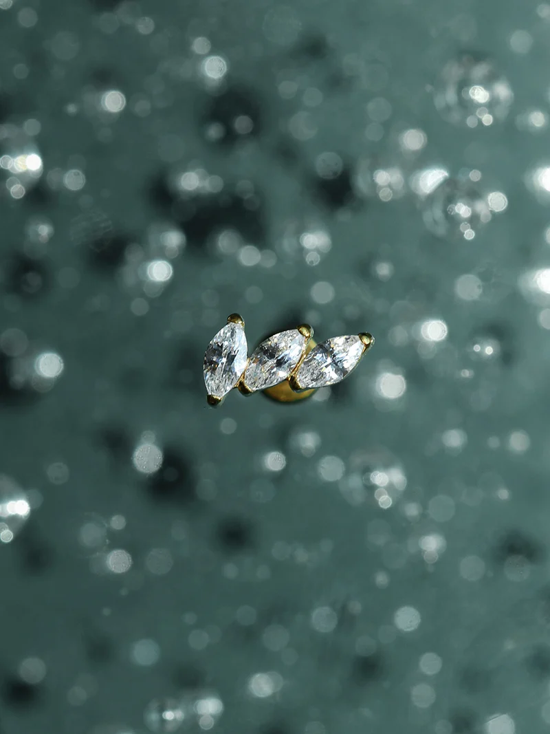 Pave Leaf Titan Piercing