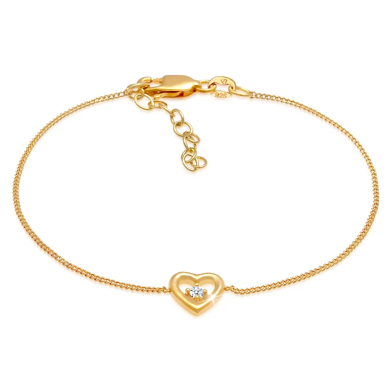 Armband Herz | Diamant ( Weiß, 0,03 ct )