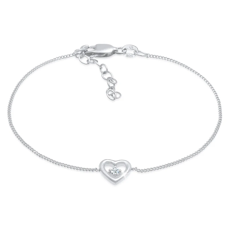 Armband Herz | Diamant ( Weiß, 0,03 ct )