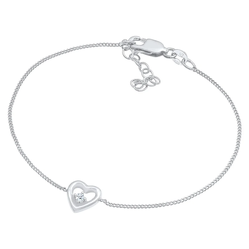 Armband Herz | Diamant ( Weiß, 0,03 ct )