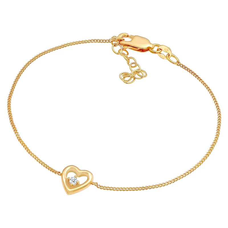 Armband Herz | Diamant ( Weiß, 0,03 ct )