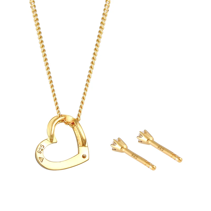 Schmuckset Herz | Diamant ( Weiß, 0,075 ct )
