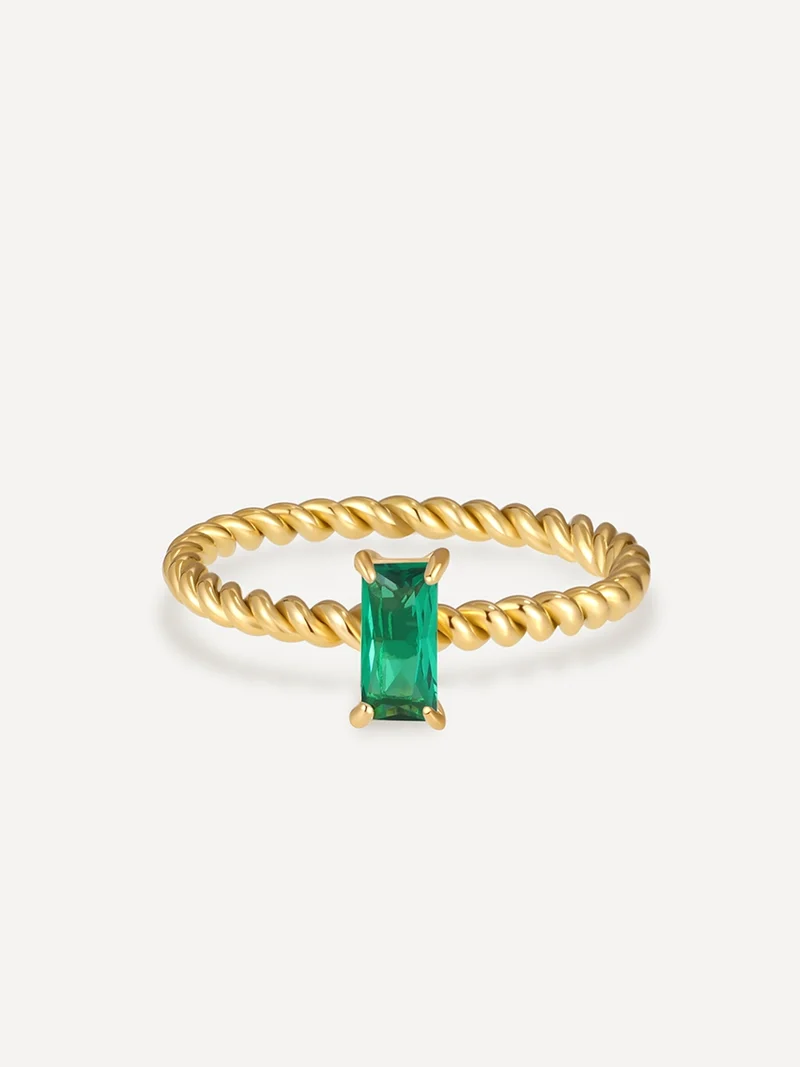 Green Precious Twist Ring
