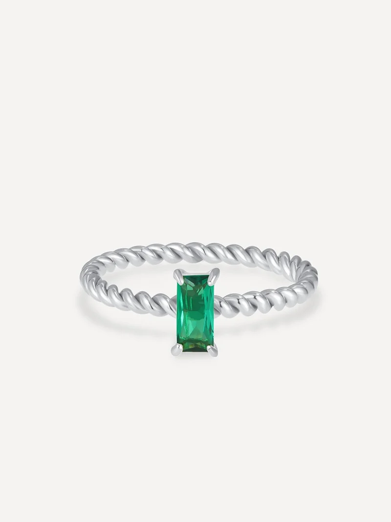 Green Precious Twist Ring