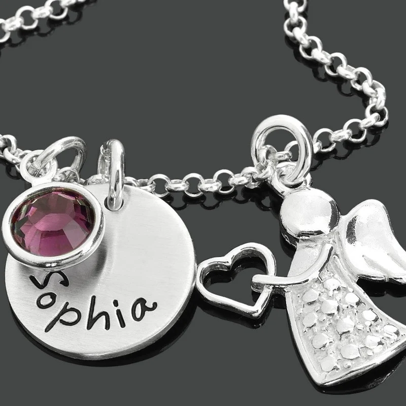 ENGEL KETTE MIT NAMEN, ENGELSCHMUCK, NAMENSKETTE ENGEL, SCHUTZENGEL