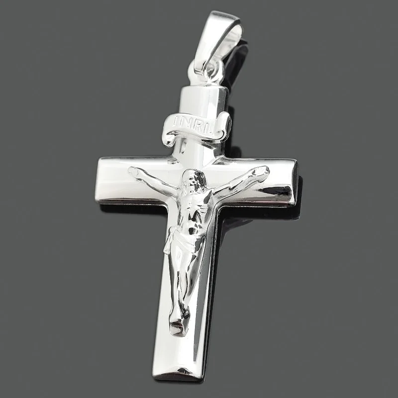 INRI KREUZ 925 SILBER ANHÄNGER KOMMUNION KREUZANHÄNGER JESUS CHARM TAUFE