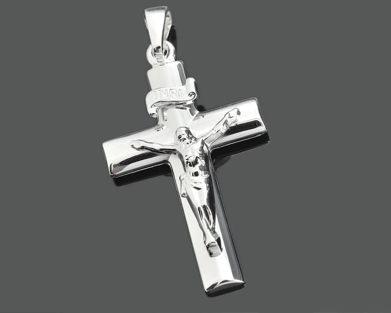 INRI KREUZ 925 SILBER ANHÄNGER KOMMUNION KREUZANHÄNGER JESUS CHARM TAUFE