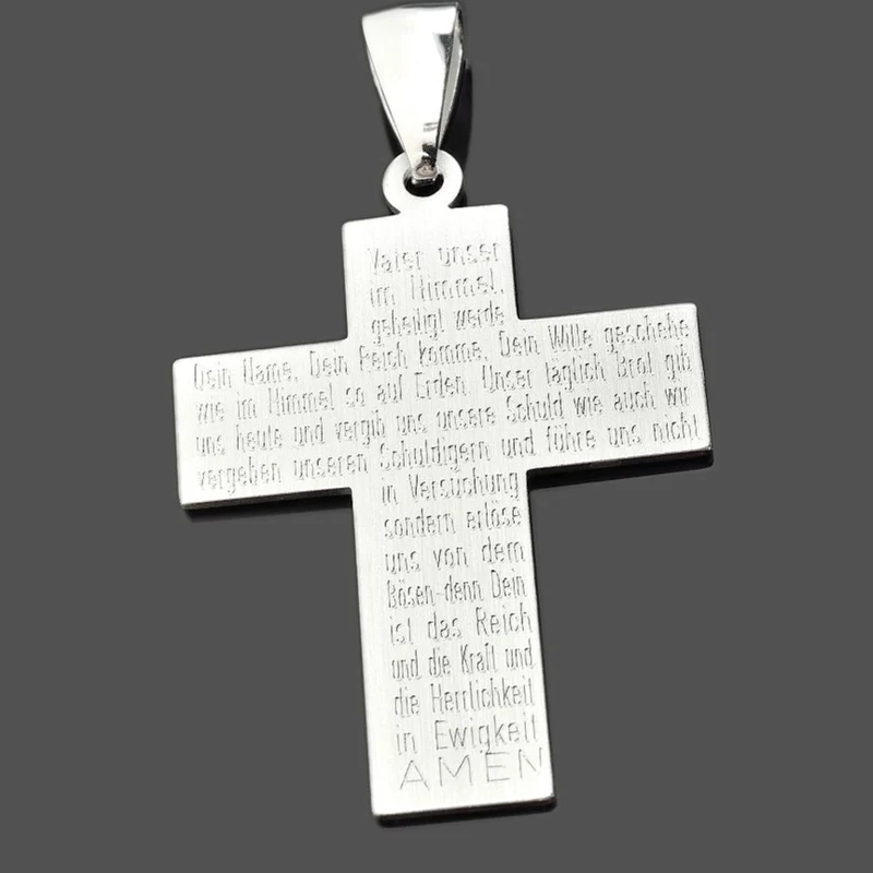 KREUZ ANHÄNGER, KOMMUNION, VATER UNSER IM HIMMEL, SILBERSCHMUCK