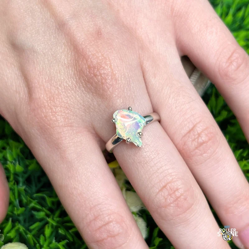Äthiopischer Opal-Silberring #261