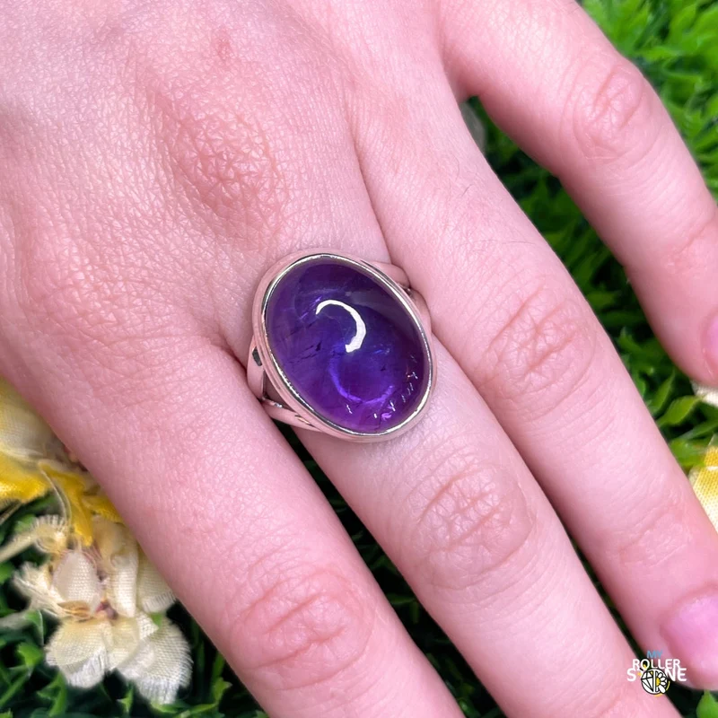 925 Silber Amethyst Ring #123