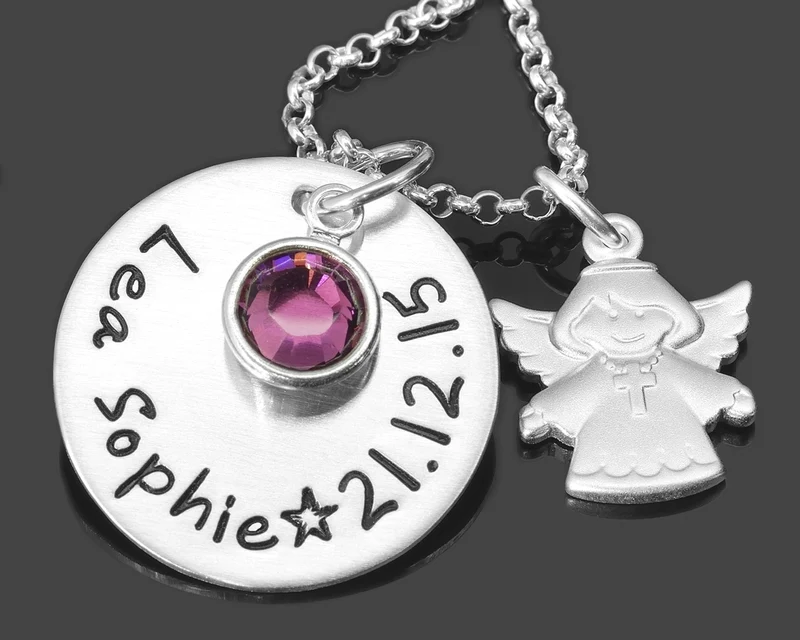 TAUFKETTE GRAVUR, TAUFE SCHMUCK, KETTE ZUR TAUFE, NAMENSSCHMUCK