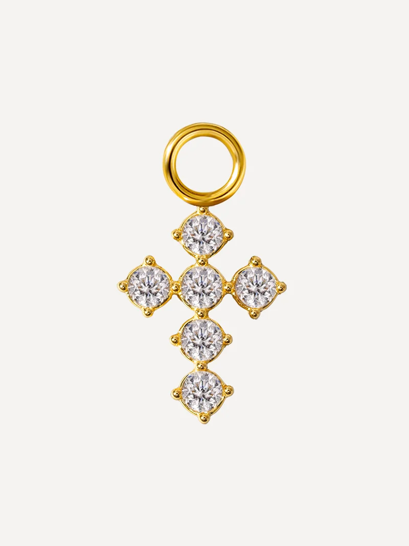 9x11,7mm Divine Cross Ohrring-Charm
