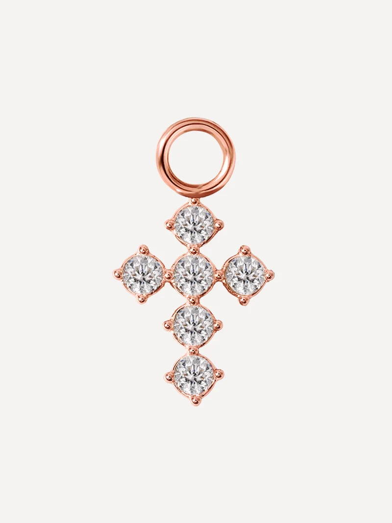 9x11,7mm Divine Cross Ohrring-Charm