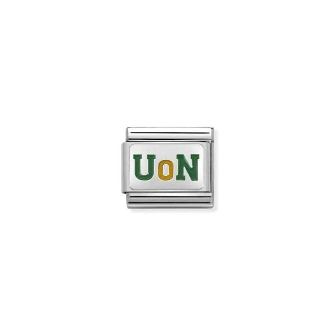 Classic Silver and Enamel Green University Graduation Charms
