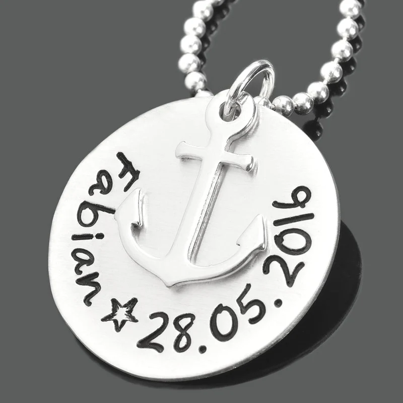 TAUFKETTE MIT ANKER, KETTE FÜR JUNGS, KETTE MIT GRAVUR