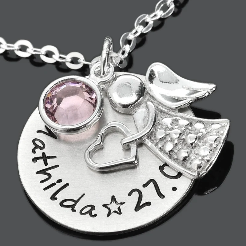 TAUFKETTE MIT ENGEL 925 SILBER SCHMUCK TAUFE SCHUTZENGEL HALSKETTE MÄDCHEN