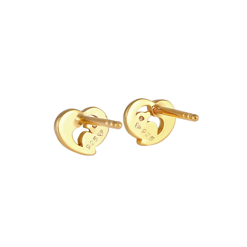 Ohrstecker Herz | Diamant ( Weiß, 0,03 ct )
