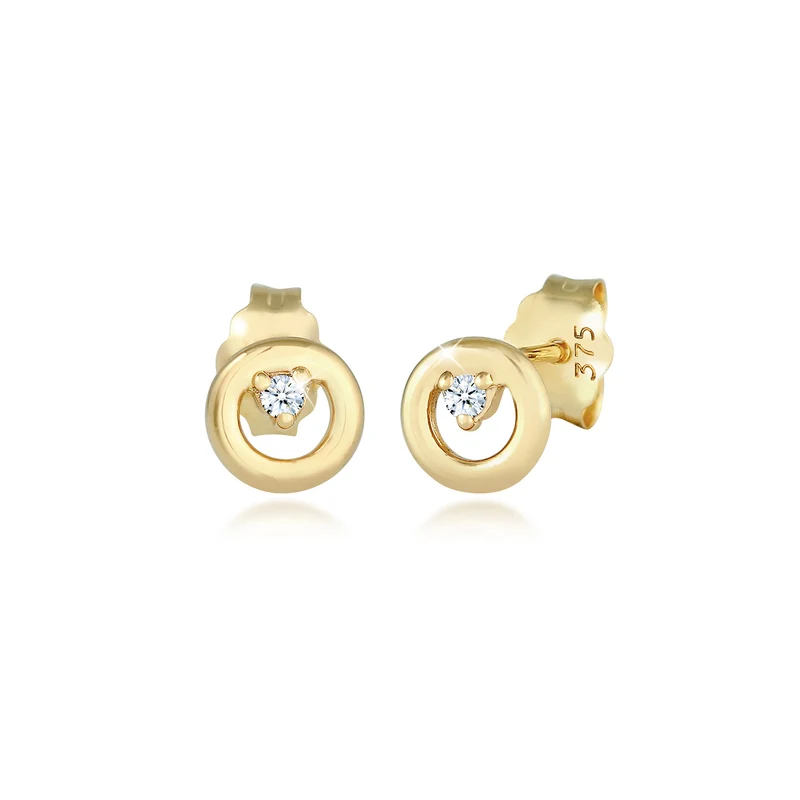 Ohrstecker Kreis | Diamant ( Weiß, 0,03 ct )