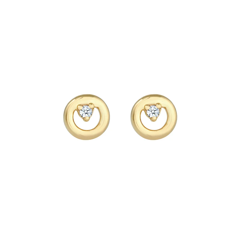 Ohrstecker Kreis | Diamant ( Weiß, 0,03 ct )