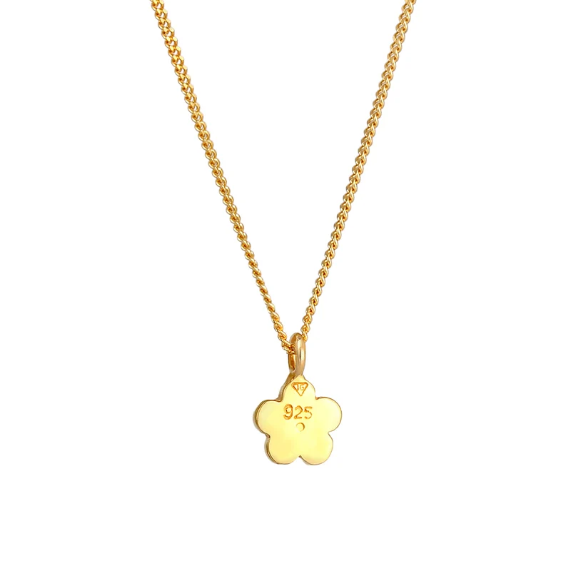 Halskette Blume | Mit Kristallen von Swarovski® (Hellblau)