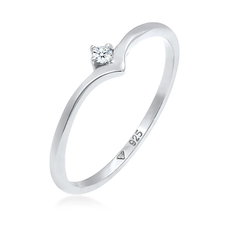 Verlobungsring | Diamant ( Weiß, 0,03 ct )