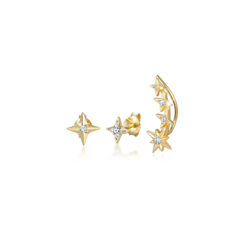 Ohrringset Astro | Mit Kristallen von Swarovski® (Weiß)
