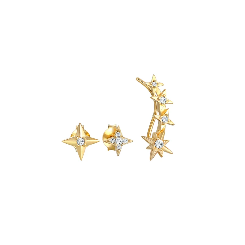 Ohrringset Astro | Mit Kristallen von Swarovski® (Weiß)