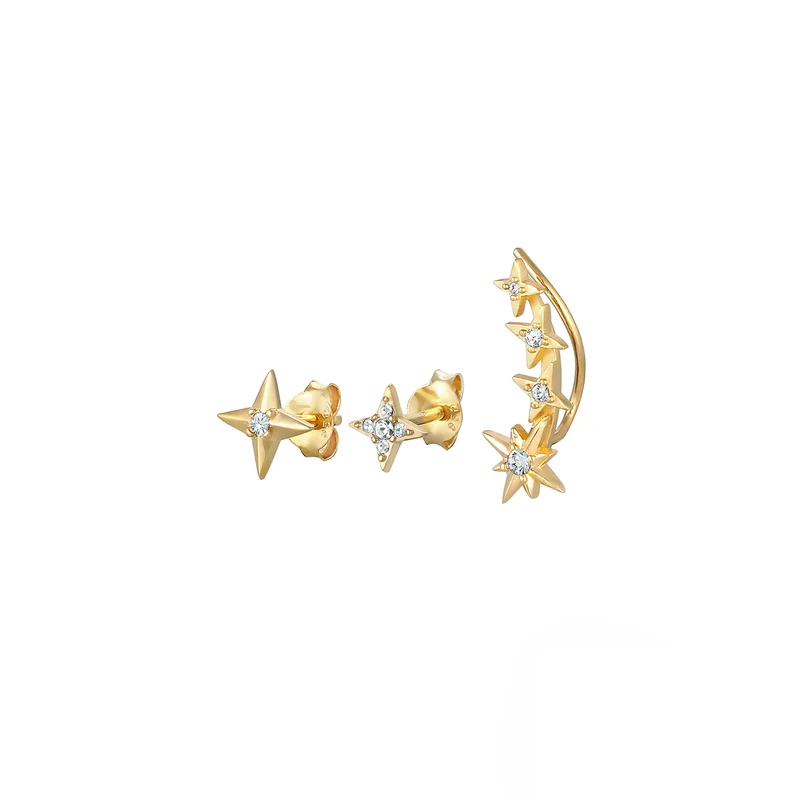 Ohrringset Astro | Mit Kristallen von Swarovski® (Weiß)