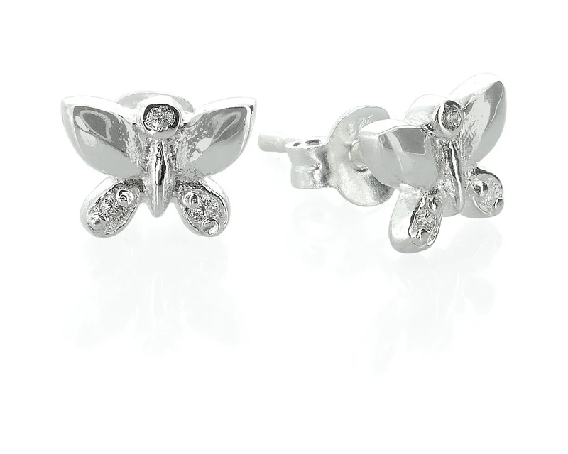 OHRSTECKER SCHMETTERLING 925 STERLING SILBER, KINDERSCHMUCK, OHRRINGE