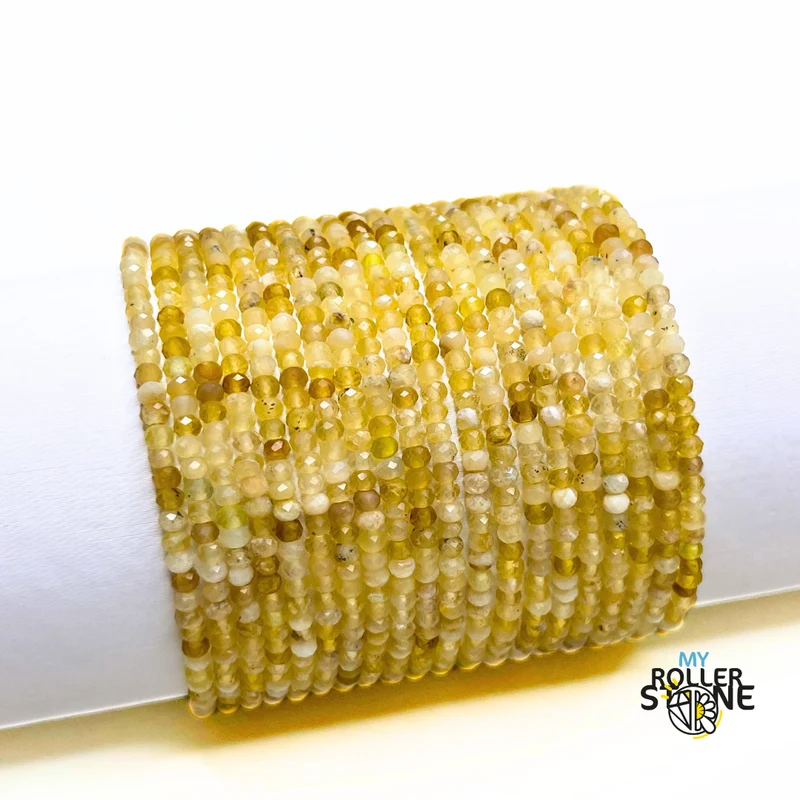 Facettiertes gelbes Opalarmband