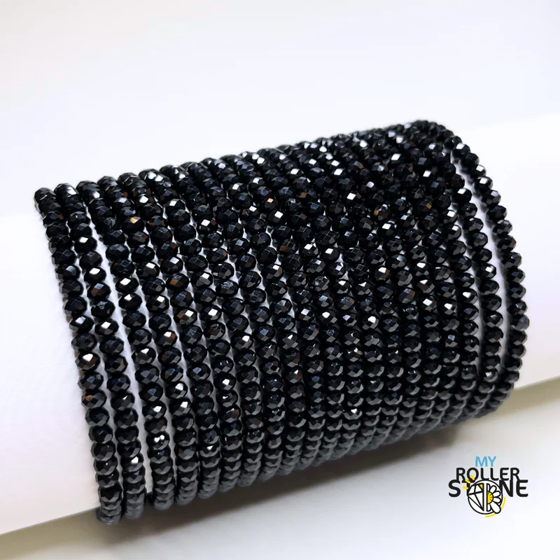 Facettiertes Armband aus schwarzem Spinell