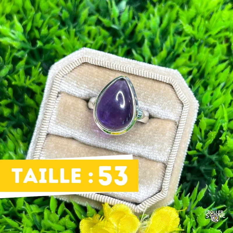 925 Silber Amethyst Ring #124