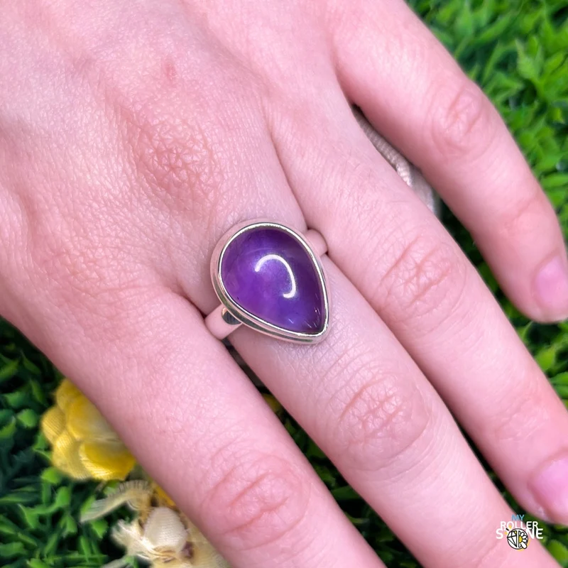 925 Silber Amethyst Ring #124